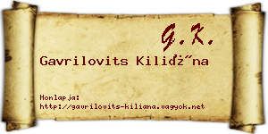 Gavrilovits Kiliána névjegykártya